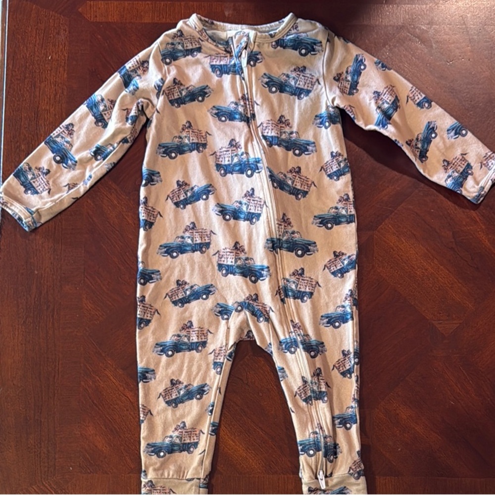 Cowkid Clothing Co. - Kids One Piece with Blue Truck Print